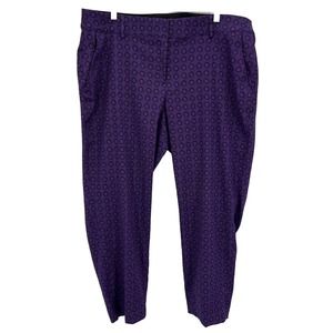 Lane Bryant Pants Womens Plus 18 Purple Black Circle Print Ashley Modern